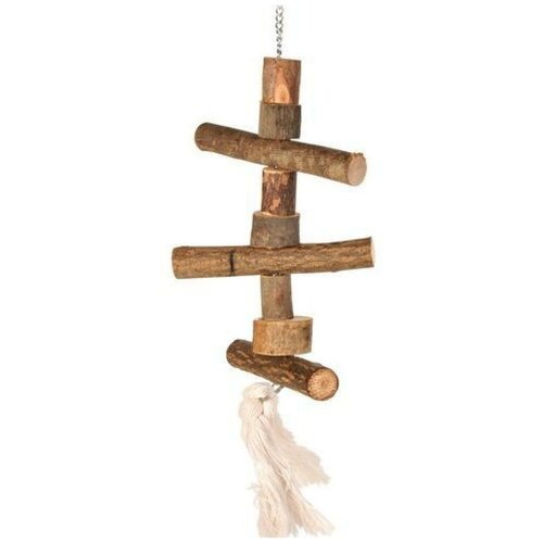 Trixie игрушка для попугая, деревянная на цепочке в ассортименте лестница для попугая деревянная 34 см trixie игрушка для птиц 5886