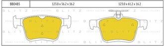 Дисковые тормозные колодки задние Blitz BB0485 для Audi, Skoda, Volkswagen (4 шт.)