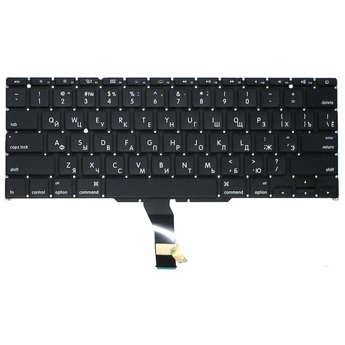Клавиатура для ноутбука MacBook A1370 2011 черная с подсветкой плоский ENTER 1760₽