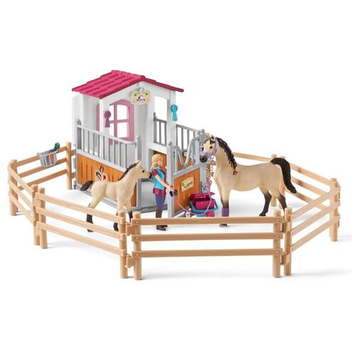 фото Игровой набор schleich horse club стойло с арабской лошадью, жеребенком и конюхом 42369