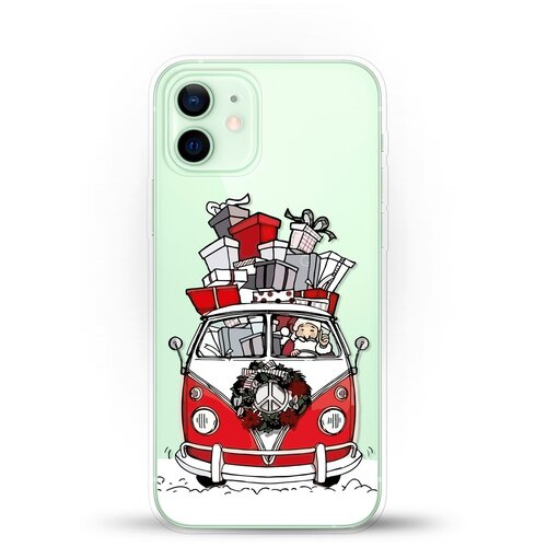 фото Силиконовый чехол новогодний "машина" на apple iphone 12 andy & paul
