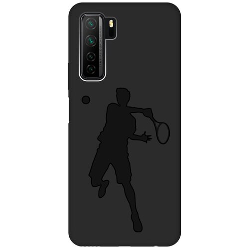 Матовый чехол Tennis для Huawei Nova 7 SE / Honor 30S / Хонор 30 эс с эффектом блика черный матовый чехол football для huawei nova 7 se honor 30s хонор 30 эс с эффектом блика черный