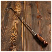 Кочерга узбекская с деревянной ручкой, матовая 40/1 см, полная длина 62 см, сталь 3 мм 5164423