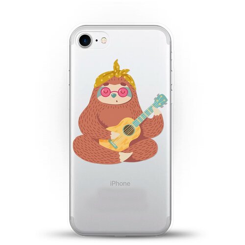 фото Силиконовый чехол лама с гитарой на apple iphone se (2020) andy & paul