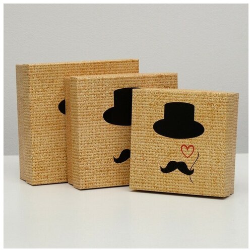 фото Набор коробок 3 в 1 "шляпник", 21 х 21 х 8 - 17 х 17 х 6 см нет бренда