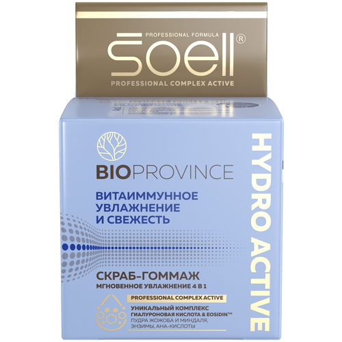 Soell Скраб-гоммаж BioProvince Мгновенное увлажнение 4 в 1 Hydro active, 100 мл