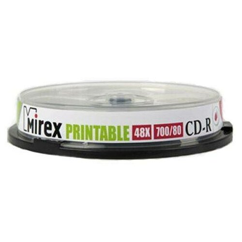 Mirex  CD-R 700 Mb, 48, Cake Box (10), Ink Printable (10/300) (201458)