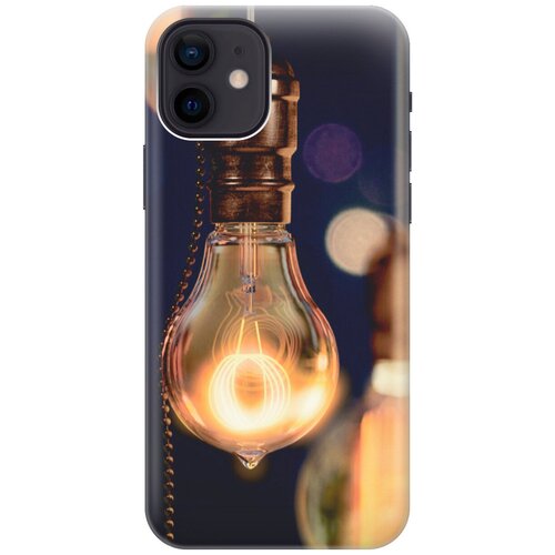 фото Силиконовый чехол на apple iphone 12 / 12 pro / эпл айфон 12 / 12 про с эффектом блеска "ретро-лампа gosso