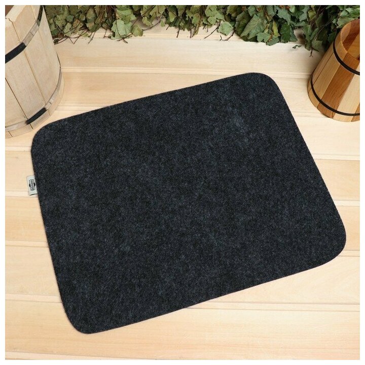 фото Коврик для бани "Классический" войлок, серый, 47х38см