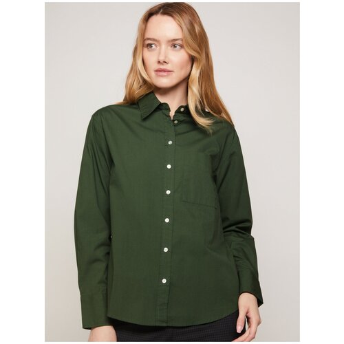 фото Рубашка zolla, размер m, темно-зеленый