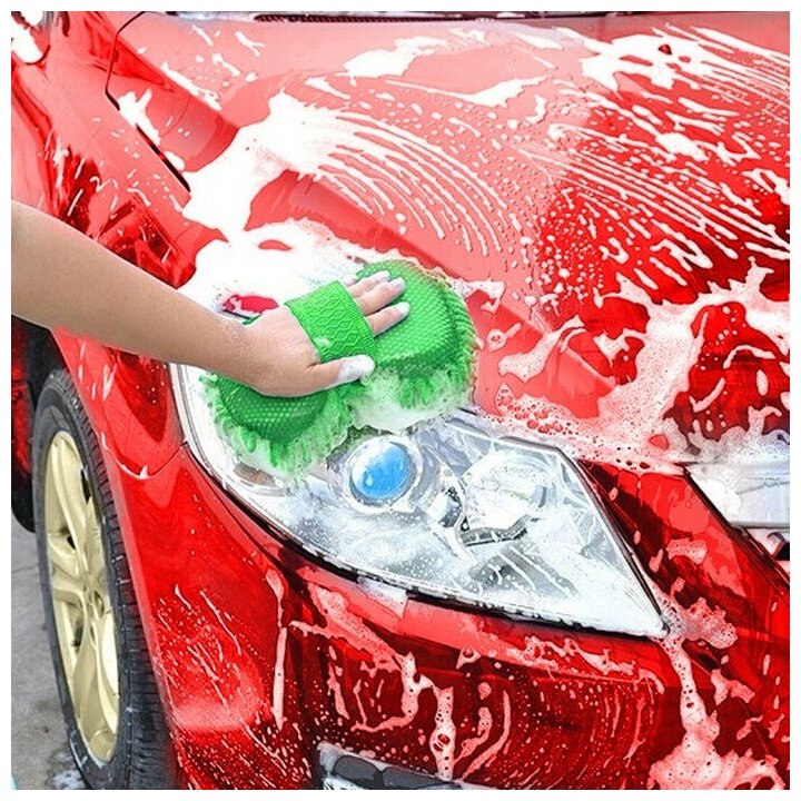 Губка для мытья авто 24×11 см микрофибра микс