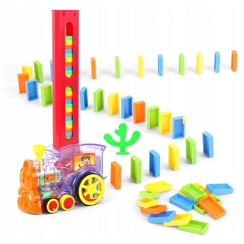 интерактивный паровозик домино domino поезд домино развивающая игрушка для детей светится звучит 60 psc Развивающая игрушка Si Cheng Паровозик Домино, разноцветный