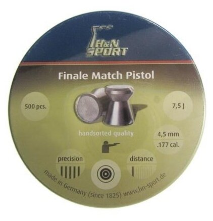 Пули H&N Finale Match Pistol 4,49 мм 0,49 грамма, 500 штук