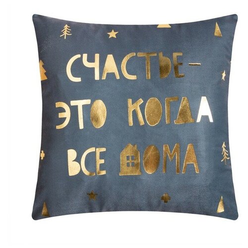 Наволочка декоративная Этель Счастье 40х40 см 100 пэ велюр 600₽