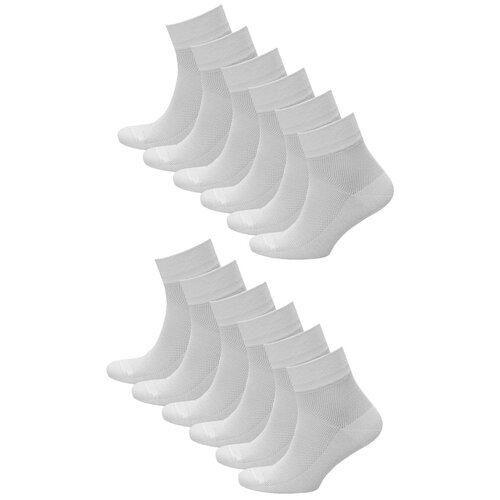 фото Мужские носки status, 12 пар, укороченные, усиленная пятка, воздухопроницаемые, антибактериальные свойства, вязаные, на 23 февраля, износостойкие, быстросохнущие, подарочная упаковка, размер 31, серый
