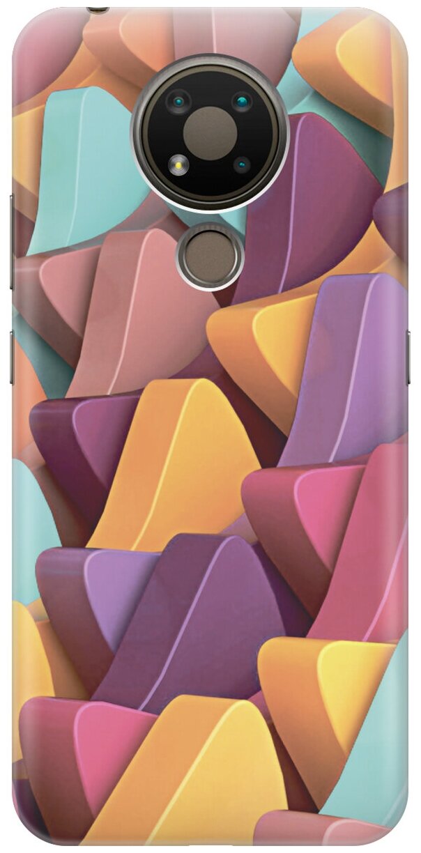 Силиконовый чехол Желто-розовые фигуры на Nokia 3.4 / Нокиа 3.4 с эффектом блика