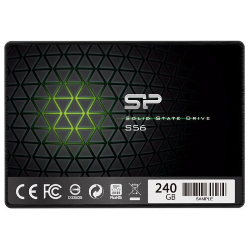 фото Твердотельный внутренний диск ssd silicon power 240gb s56, sata-iii, r/w - 560/530 mb/s, 2.5", tlc