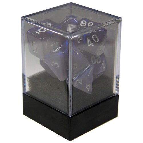 Набор кубиков для настольных ролевых игр (Dungeons and Dragons, DnD, D &D, Pathfinder) - Единорог: Аврора Туманная Синяя