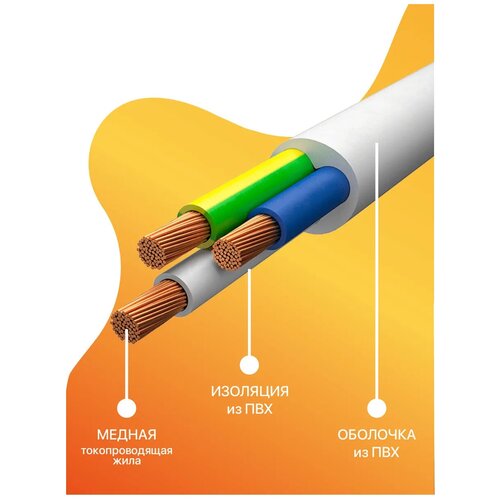 Кабель ПВС 2х1,5 Стинкабель ГОСТ (Бухта 50м)