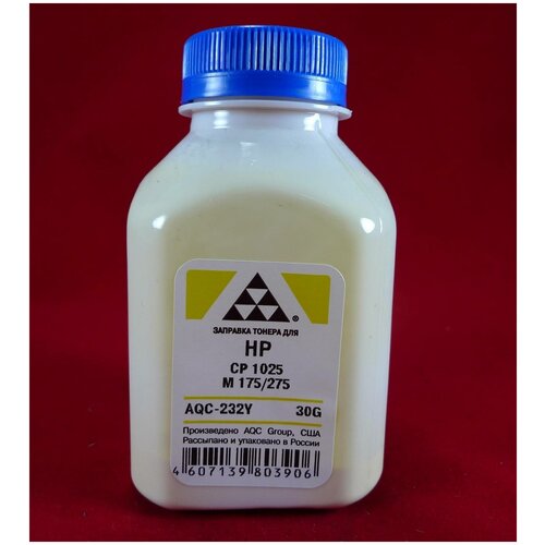 AQC AQC-232Y тонер (HP 126A) желтый 30 гр (совместимый) aqc aqc 244m тонер konica minolta 2430 пурпурный 175 гр совместимый