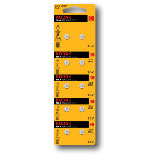 элемент питания smartbuy alkaline cell ag2 lr59 lr726 g2 196 v396 sr726w бл 10 Батарейка Kodak AG2 (396) LR726, LR59 [KAG2-10]