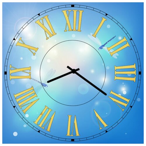 фото Svs настенные часы svs 4002453 блики на синем фоне