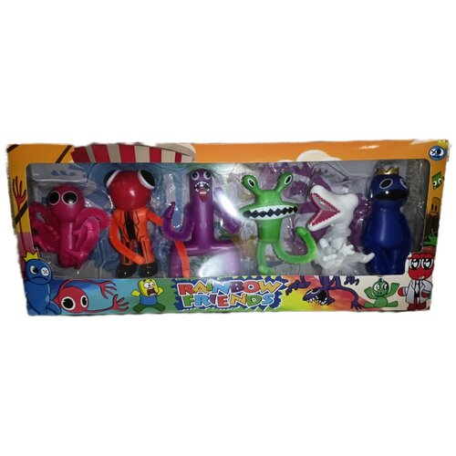 Радужные фигурки друзей , подарок на день рождения и Рождество 6 шт