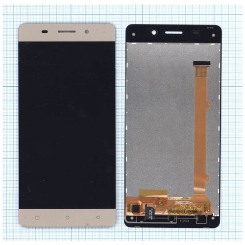 Дисплей (экран) в сборе с тачскрином для Highscreen Power Ice золотой