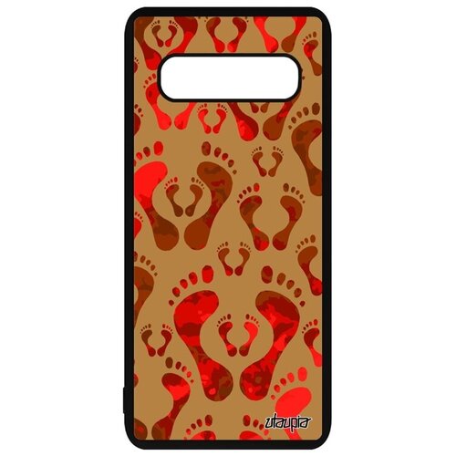 фото Защитный чехол на телефон // samsung galaxy s10 plus // "след стопы" шаг отпечаток, utaupia, цветной