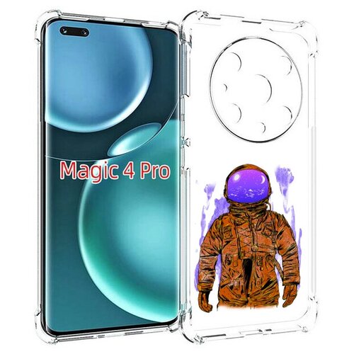 Чехол MyPads нарисованный мужчина в скафандре для Honor Magic4 Pro / Magic4 Ultimate задняя-панель-накладка-бампер