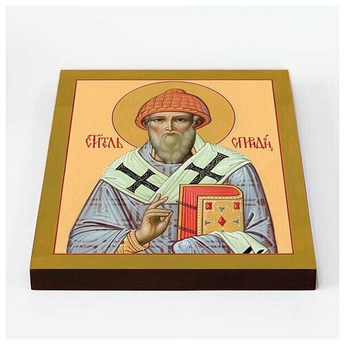 Святитель Спиридон Тримифунтский, икона на доске 20*25 см