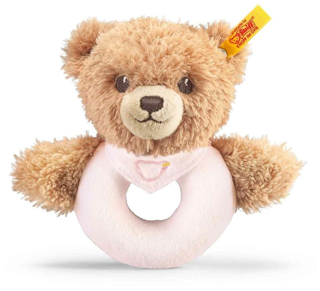 Погремушка Steiff Sleep Well Bear Grip Toy pink (Штайф Мишка Крепкий сон розовый 12 см)