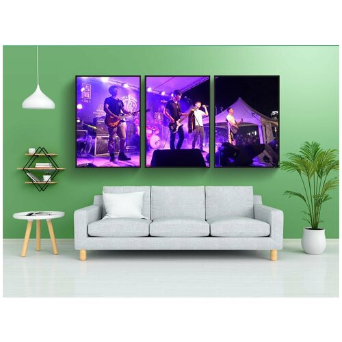 фото Набор модулных постеров для интерьера "оркестр, гитарист, басист" 60x90 см. в тубусе, без рамки lotsprints