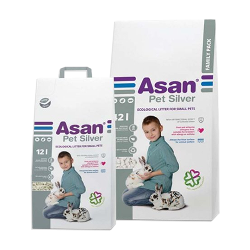 Наполнитель для мелких грызунов Асан Asan Pet Silver 12L, бумажный с коллоидным серебром(70098) (2 шт)