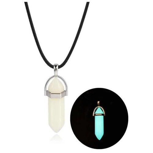 фото Кулон подвеска "шестигранный лунный камень" .светится в темноте. свечение зеленое радость