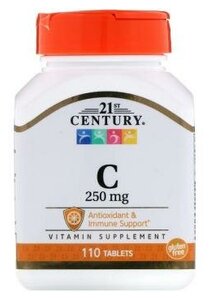 Фото 21st Century Vitamin C 250 мг 110 таблеток