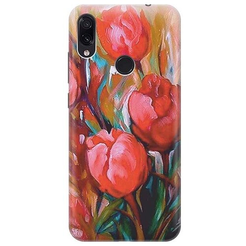 фото Ультратонкий силиконовый чехол-накладка для xiaomi redmi note 7 / note 7 pro с принтом "тюльпаны" gosso