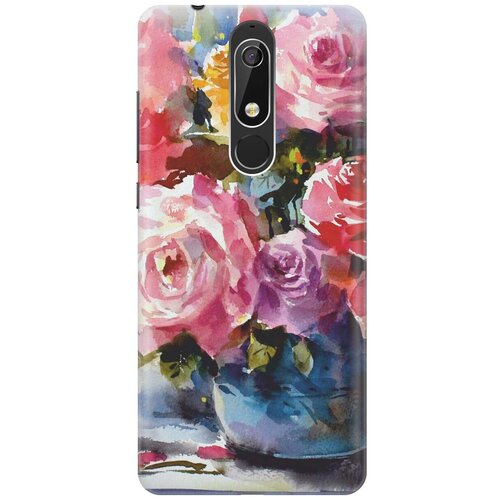 фото Re:pa накладка transparent для nokia 5.1 с принтом "акварельный букет цветов"