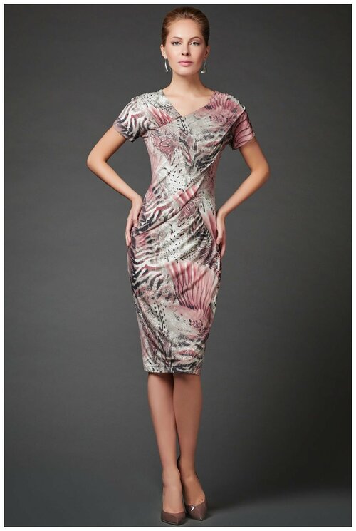 Платье Арт-Деко, размер 46, серый
