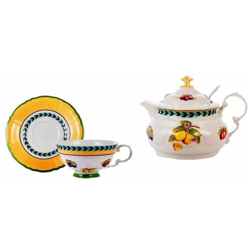 фото Чайный набор на 1 персону 3 предмета leander "соната /фруктово- ягодная" (чашка 200 мл, чайник с ситечком) / 169445