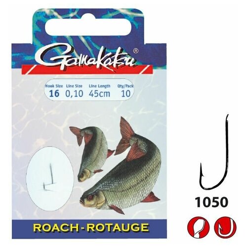 flagman крючок silver roach n14 10шт Крючок Gamakatsu Hook BKS-1050N Roach 70см №14 d0.12