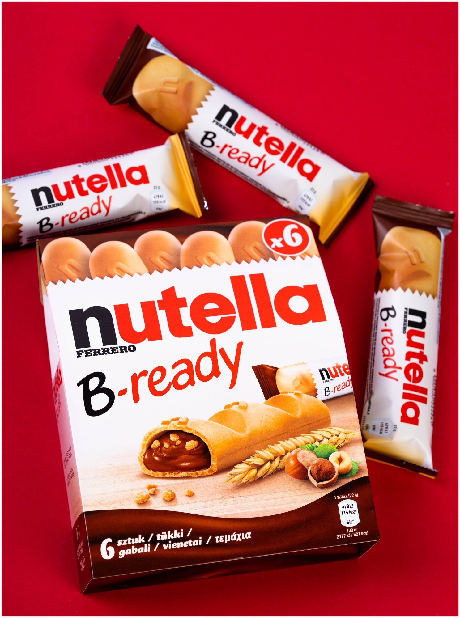 Бисквитные батончики Ferrero Nutella B-ready (Венгрия), 132 г - фотография № 2