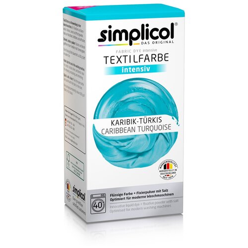 Текстильная краска Simplicol All-in-1 INTENSIV, бирюзовая (краска 150 мл, фиксатор 400 г), для окраш.одежды и тканей