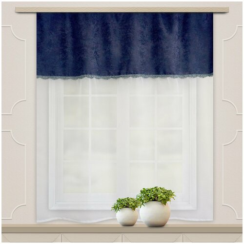 фото Штора для кухни адриатика 2 комби 135*180 синий witerra