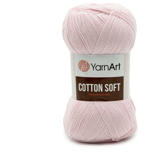 фото Пряжа для вязания yarnart 'cotton soft' 100гр 600м (55% хлопок, 45% акрил) (74 пудровый), 5 мотков
