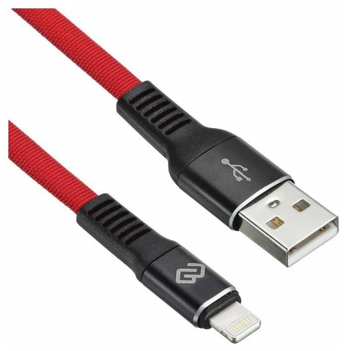 Кабель Digma USB (m)-Lightning (m) 1.2м (light-1.2m-red)