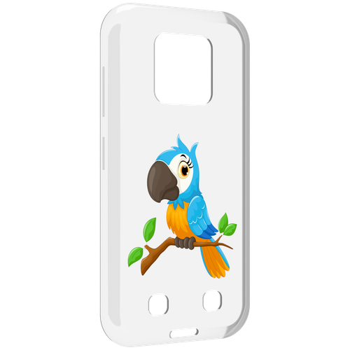 Чехол MyPads попугайчик детский для Oukitel WP18 задняя-панель-накладка-бампер