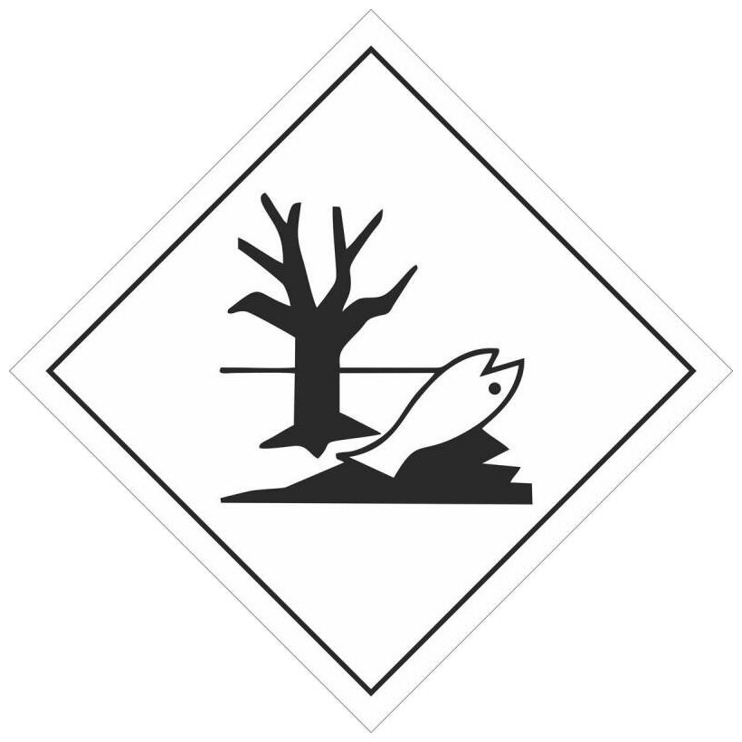 Знак безопасности "Вещества опасные для окружающей среды" пленка 250x250 мм