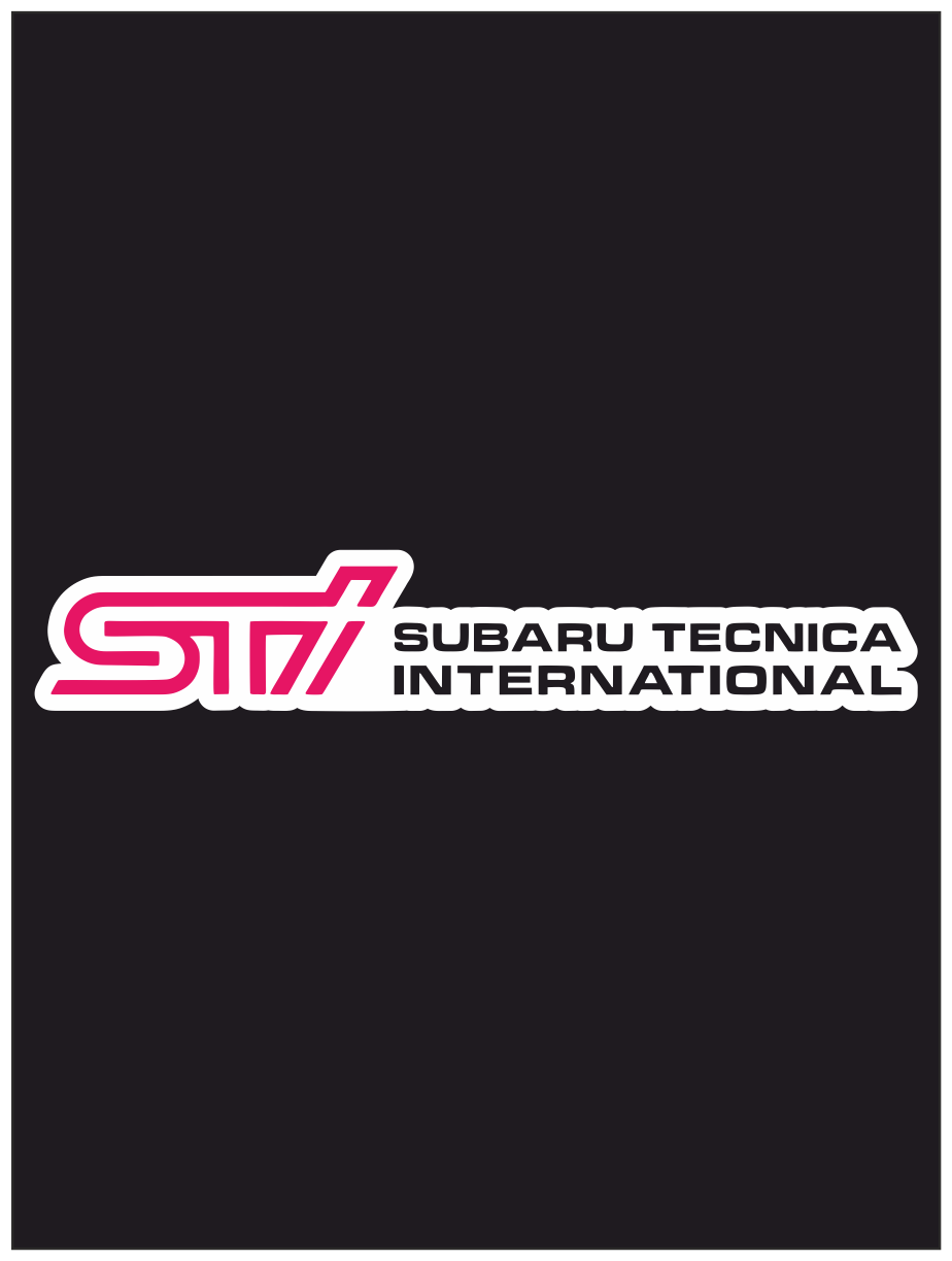 Наклейка на авто "Subaru STI tecnica international - Субару СТИ" Цветная 20х3 см