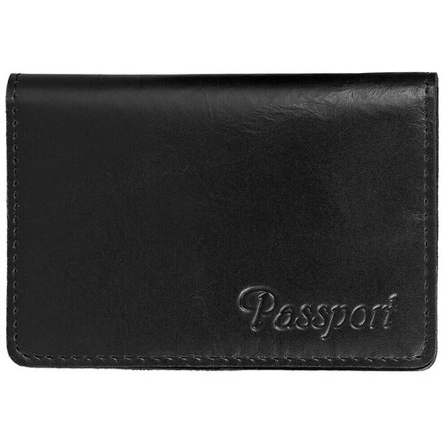 Обложка для паспорта NappaMt TM AROЯA ® - высококачественная матовая кожа люкс, подарочная упаковка, цвет черный